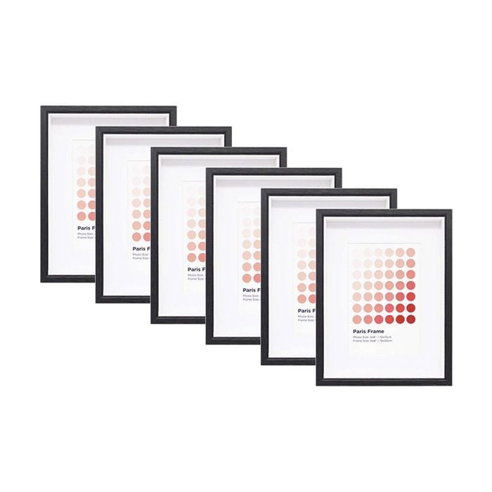 6PK Braz Paris Image Photo Document Display Frame 15x20cm Black