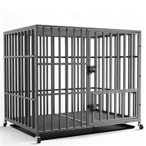 Bingopaw Heavy-Duty Dog Crate Metal Rolling Pet Kennel Sturdy Playpen for Dogs 107x77.5x88.5cm