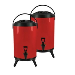 SOGA 2X Stainless Steel Insulated Beverage Dispenser with Tap 10L Red