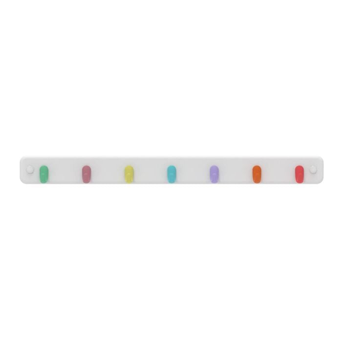 Mode 7 Pastel Hooks On White Board Key Rack