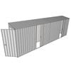 Build-a-Shed 0.8 x 6 x 2m Singled Hinged Door Skillion Shed with Dual Single Sliding Side Doors - Zinc