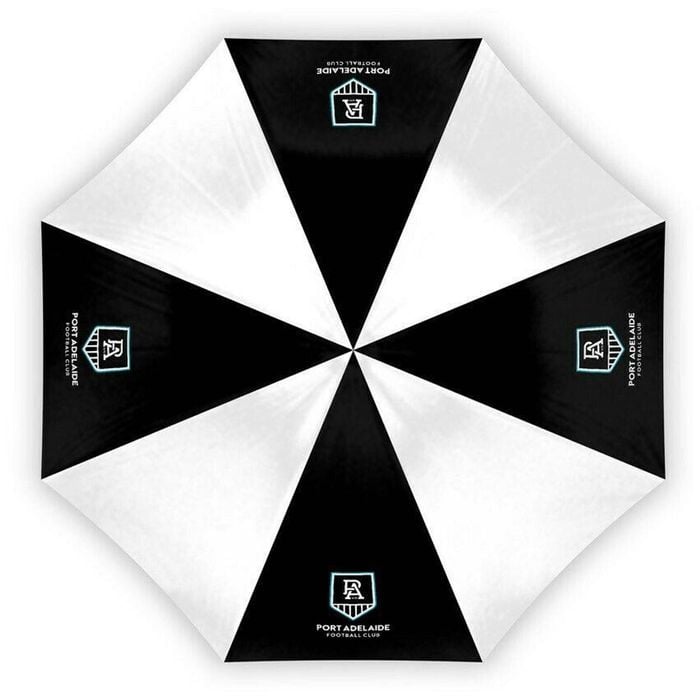 AFL Compact Umbrella - Port Adelaide Power - Rain - Glovebox - 60cm Length W17cm
