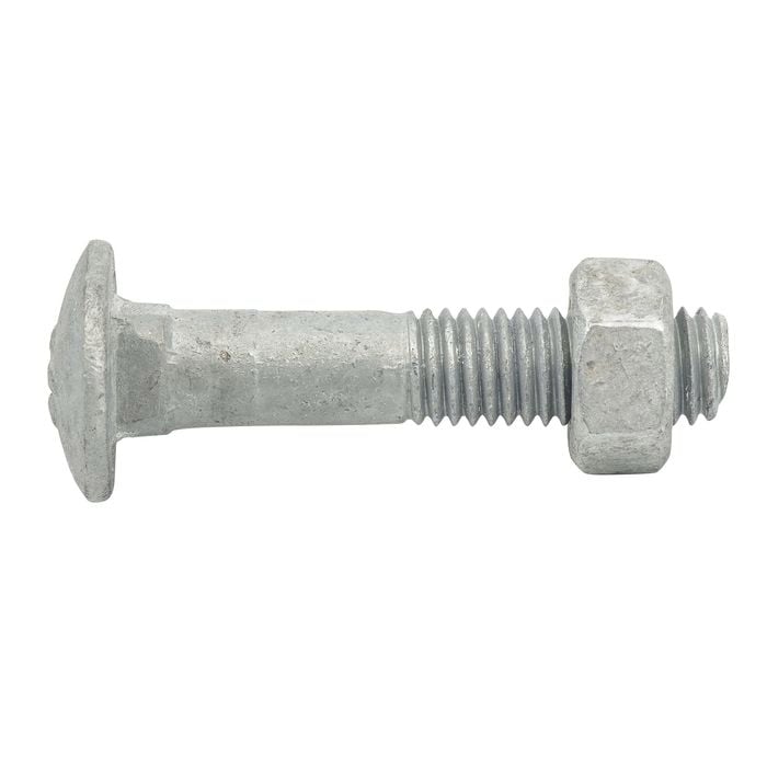 Zenith M10 x 50mm Hot Dipped Galvanised Cup Head Bolt And Nut - Each