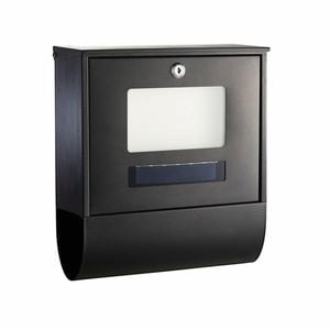 Sandleford Matt Black Solar Wall Mount Letterbox
