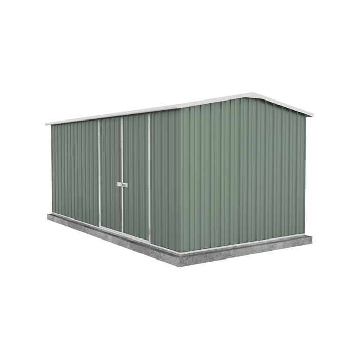 Absco Sheds 4.48 x 2.26 x 2.0m Pale Eucalypt Workshop Double Door Garden Shed