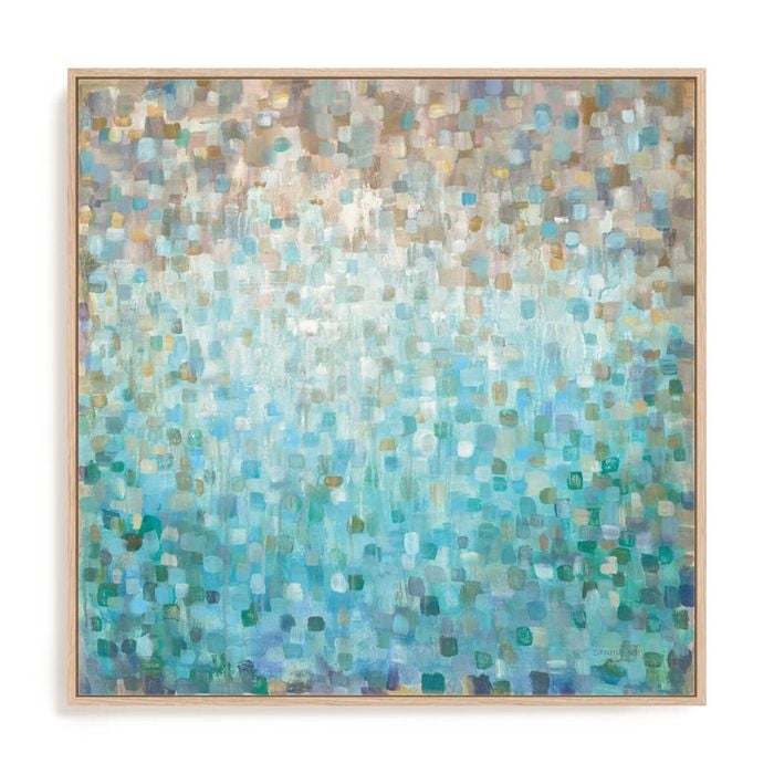 Artey | Blocked Abstract - Framed Canvas - Natural Frame - 64 x 64cm