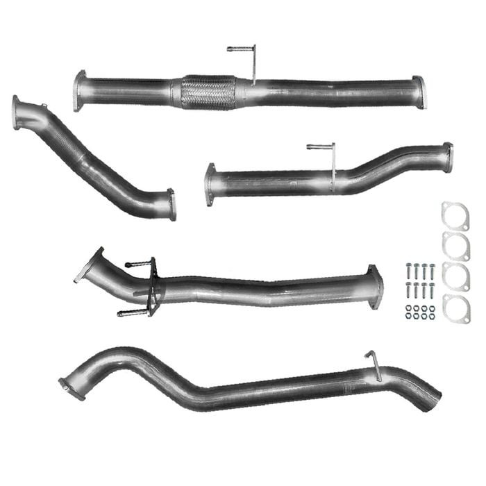 Ignite Exhausts Turbo Back For Toyota Hilux 3l D4d 3" No Cat With Pipe Raw Aluminised Steel
