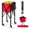 Costway Tennis Ball Trolley 160 Balls Coaching Teaching Basket Cart Foldable