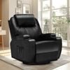 Advwin Recliner Chair Leather Rocking Reclining Sofa Lounge Armchair Black
