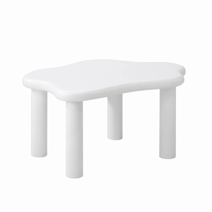 Oikiture Coffee Table Side Tables Sofa Cafe Desk Living Room White Irregular