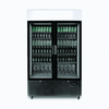 Bromic Upright Display Fridge - 1082L - 2 Door - Flat Glass - Lightbox - Black