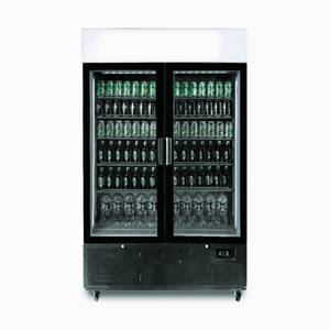 Bromic Upright Display Fridge - 1082L - 2 Door - Flat Glass - Lightbox - Black