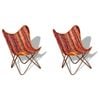 vidaXL 2x Butterfly Chairs Multicolour Chindi Fabric Sleeper Armchair Seat
