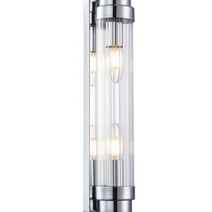 CLA Lighting Varillas Interior Up/Down Clear Glass Rod Wall Light Chrome