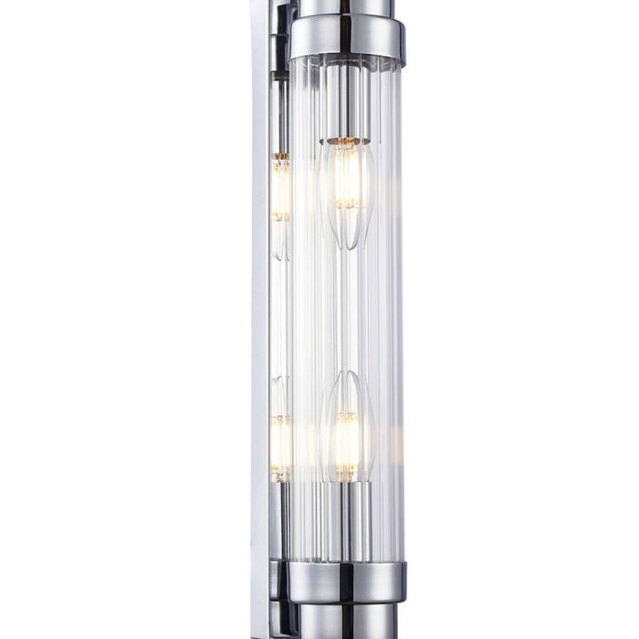 CLA Lighting Varillas Interior Up/Down Clear Glass Rod Wall Light Chrome