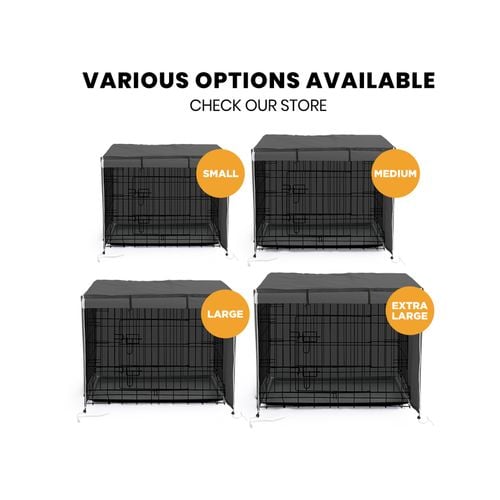 Taily 42 Pet Crate Dog Cage 3 Doors Foldable Metal Kennel Puppy House W Cover