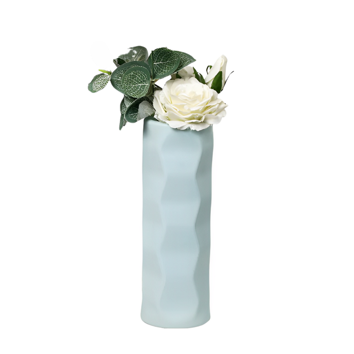 ANYDECO Flower Vase Sky Blue Small Nordic Plastic Table Centerpiece Decor