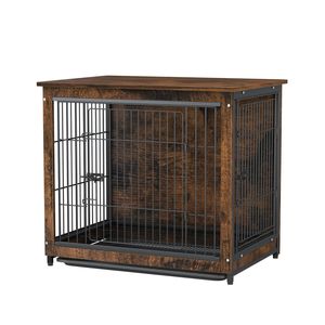 BingoPaw 63x51x59cm Dog Kennel Heavy-duty Dog Cage Crate Brown