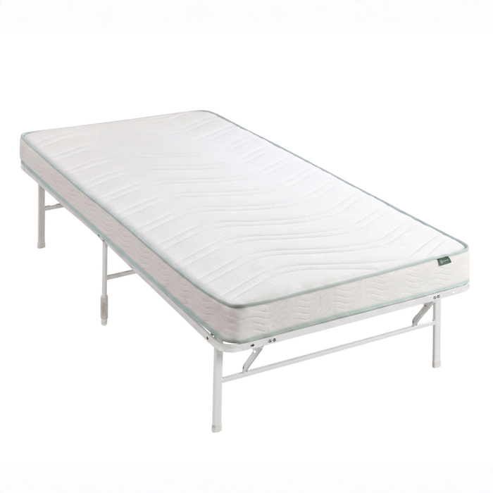 Zinus Single Durable SmartBase Folding Metal Bed Frame & Bonnell Spring Mattress Set, Essential Inner Spring