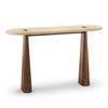 Saraya 135cm Honey Travertine & Brown Oak Console Table