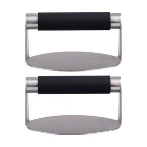 2x URBAN Smash Patty Press Stainless Steel Soft Grip Handle Crispy Burgers 14cm