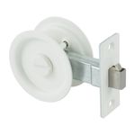 Lemaar 65mm White Round Cavity Pull Sliding Door Privacy Set