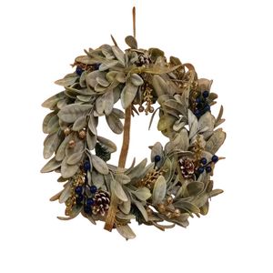 Lifebay Rustic Farmhouse Sheep Ear Wreath with Pinecones