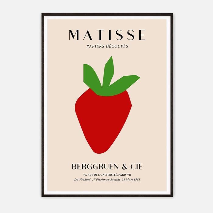 Galrie Vintage Matisse Papiers Découpés Art Print - Berggruen & Cie Exhibition, Black Frame, 50 x 70cm (20 x 28inch)
