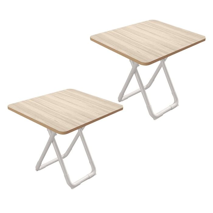 Soga 2x 80cm Light Square Table White Legs Modern Home Decor Design
