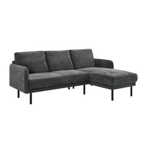Lance Sofa Couch Lounge 3 Seater RH Chaise Charcoal