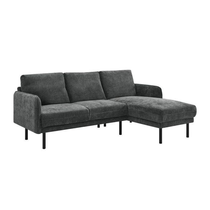 Lance Sofa Couch Lounge 3 Seater RH Chaise Charcoal