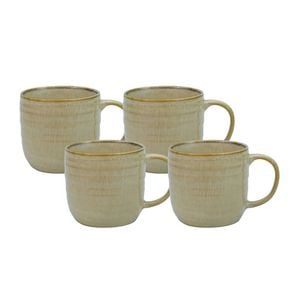 Bundanoon New Bone China Coffee & Tea Mugs Set 4 - Textured Glaze 370ml