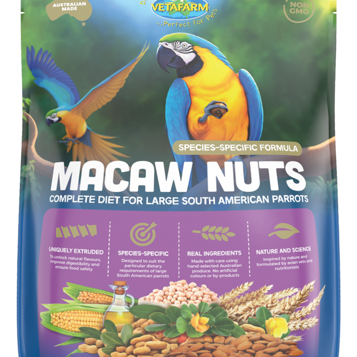 Vetafarm Macaw Nuts Complete Diet for Large South American Parrots 10kg *