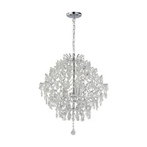 Lexi Lighting Baroque Chandelier Large Chrome & Clear Crystal Metal Glass
