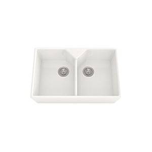 Sergio 780mm Mansion Ceramic Double Bowl With Tap Landing