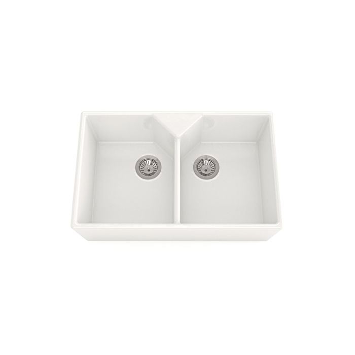 Sergio 780mm Mansion Ceramic Double Bowl With Tap Landing