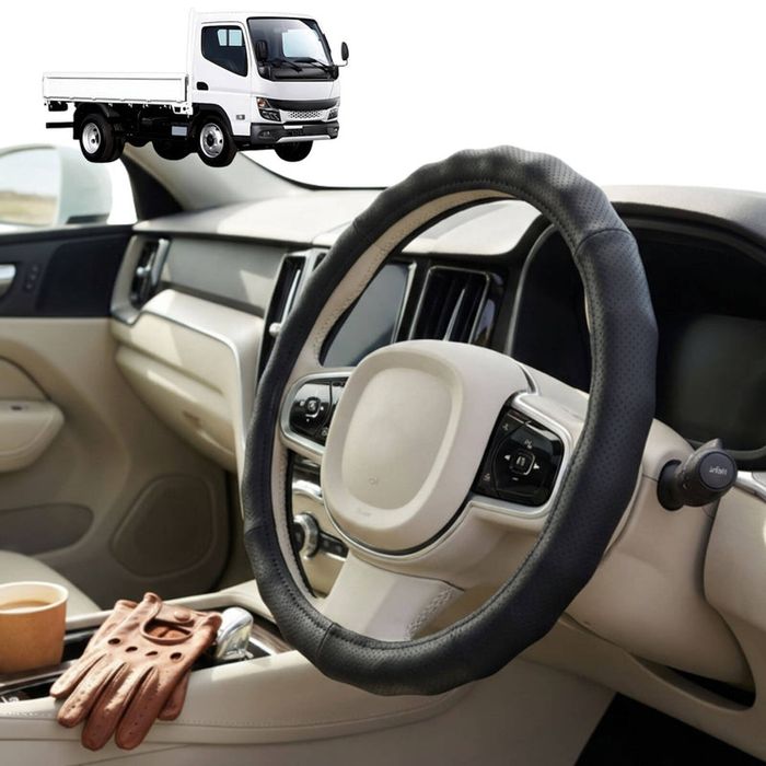 Australian Goose Steering Wheel Cover for Mitsubishi Fuso Canter 2010 - Current (8th Gen) Circle Black