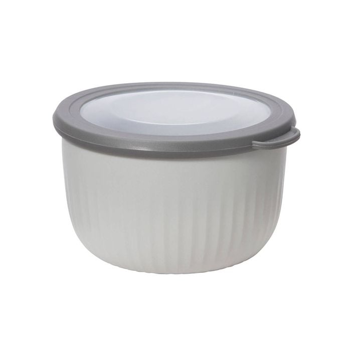 Oggi 1.3L Plastic Prep & Serve Bowl Food Storage w/ Lid - Grey