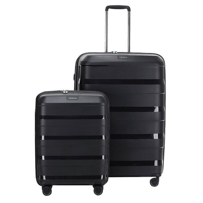 Tosca Comet 40L/20" & 120L/29" Hard Case Trolley Suitcase Combo Black