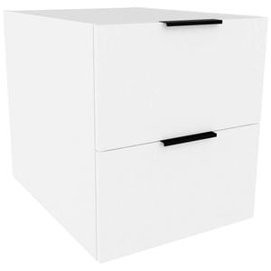 Lugna 512 x 450 x 580mm White 2 Drawer Storage Cabinet - White