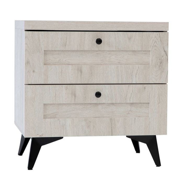 Bayville 2 Drawer Bedside Table Urban Snow