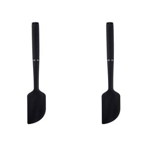2PK KitchenAid Soft Touch Scraper Spatula Silicone 30cm - Black