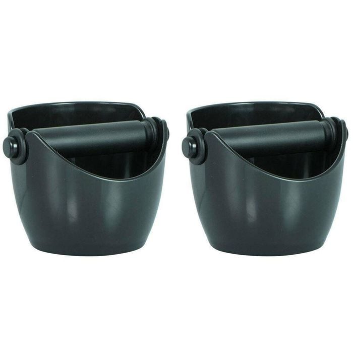 2 x Avanti Coffee Knock Box Espresso Grinds Waste Tamper Bin - Black