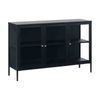 CARMEL 132cm 3 Glass Doors Sideboard Modern Furniture - Black