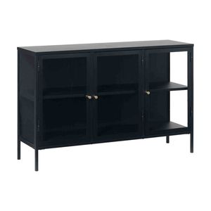 CARMEL 132cm 3 Glass Doors Sideboard Modern Furniture - Black