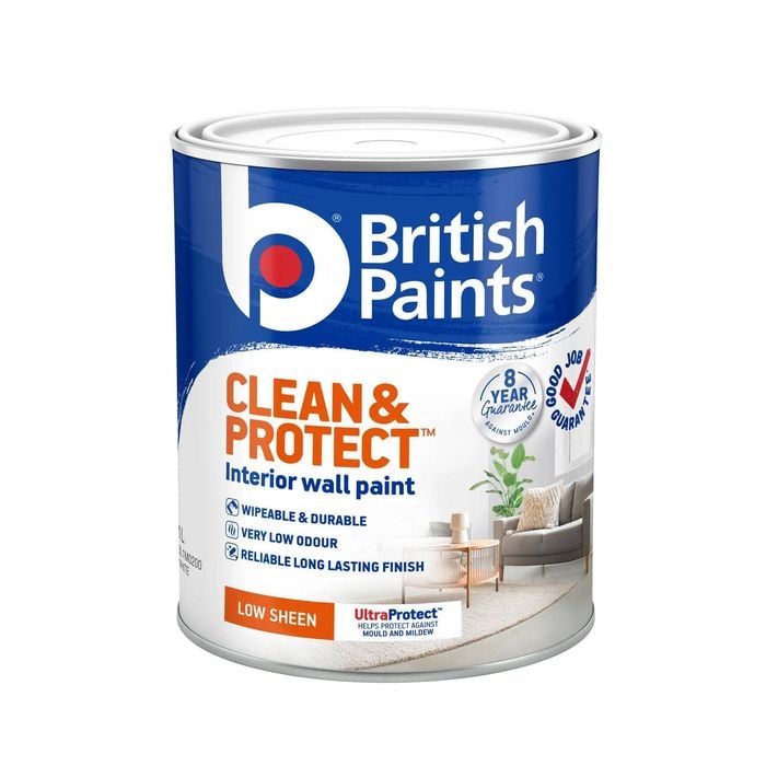 British Paints Clean And Protect White Low Sheen - 1L