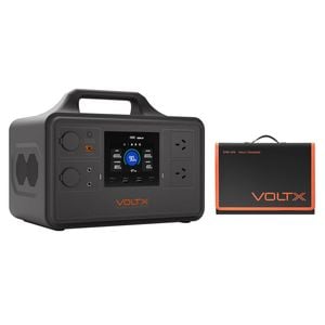 Voltx 1800w 1030wh Portable Power Station + 200w Foldable Solar Panel – Solar Generator Kit For Camping & Home Backup