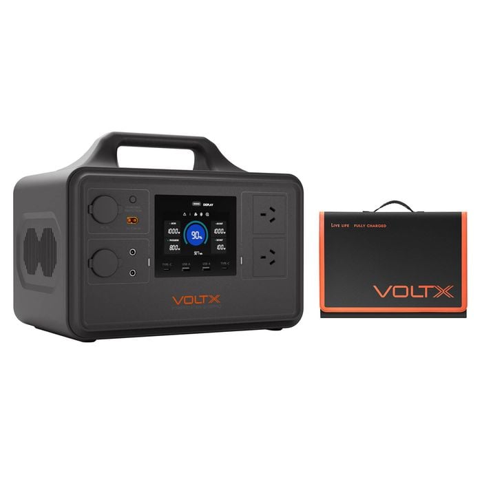 Voltx 1800w 1030wh Portable Power Station + 200w Foldable Solar Panel – Solar Generator Kit For Camping & Home Backup