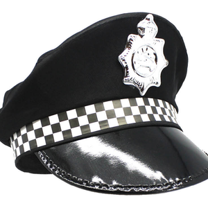 Police Officer Hat Pilot Cop Costume Party Cap Halloween Book Week Black