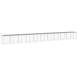 vidaXL Chicken Coop Chicken Cage Hen House with Roof Light Grey Galvanised Steel
